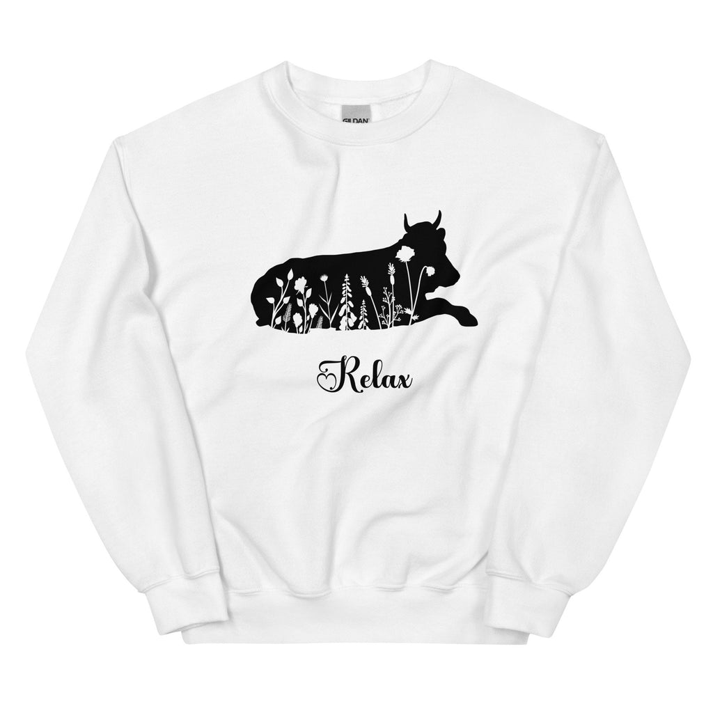 Wildflowers Cow Sweatshirt: Relax Gildan Pullover