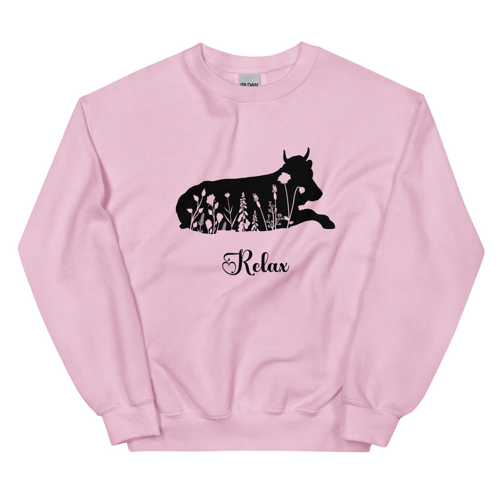 Wildflowers Cow Sweatshirt: Relax Gildan Pullover
