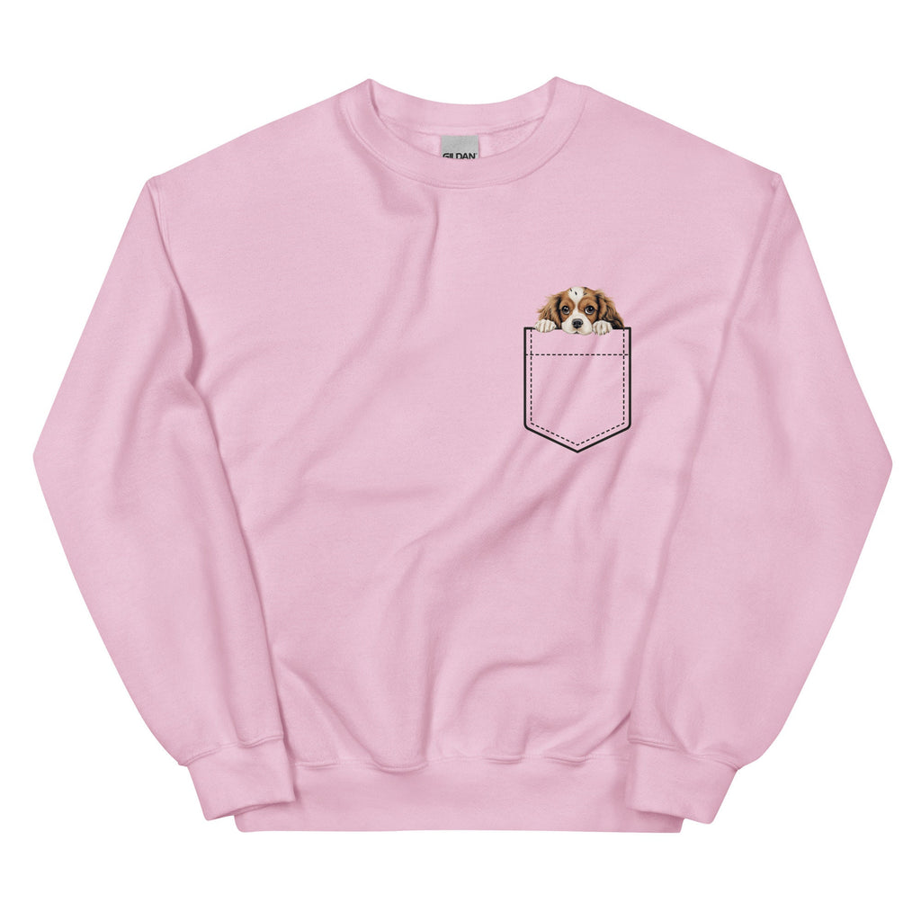 Cavalier King Charles Spaniel Puppy Sweatshirt personalize name Faux Pocket Cavalier hoodie