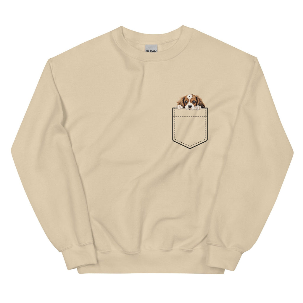 Cavalier King Charles Spaniel Puppy Sweatshirt personalize name Faux Pocket Cavalier hoodie
