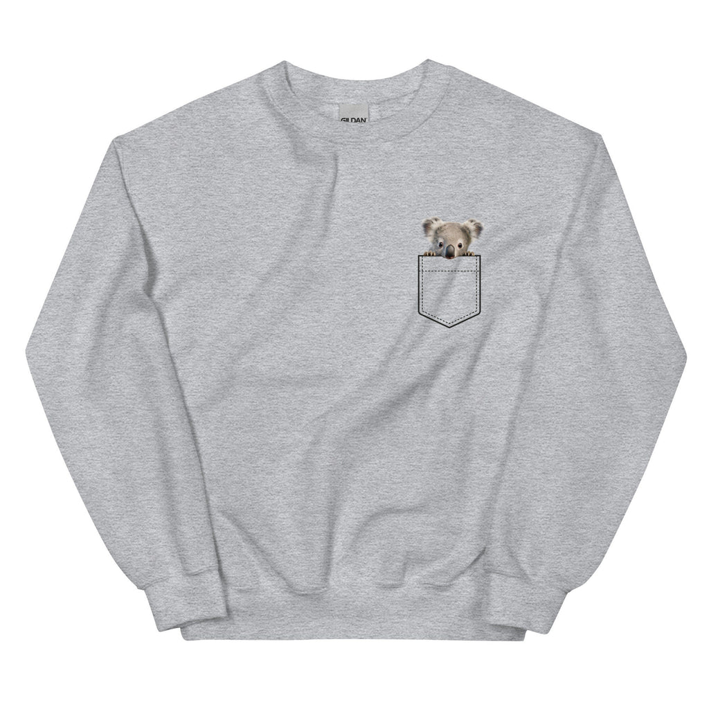 Koala Sweatshirt, Faux Pocket Personalized Animal Hoodie