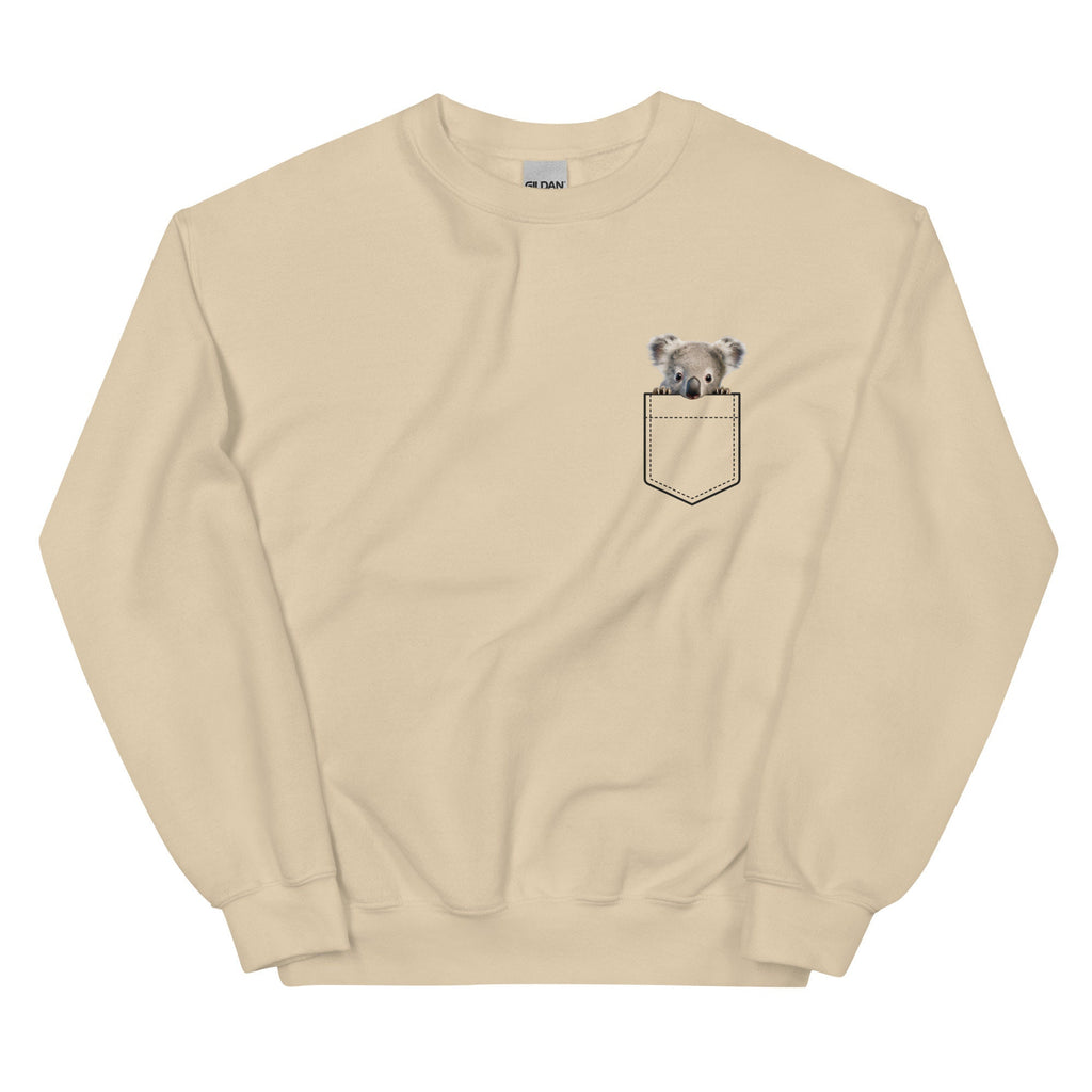 Koala Sweatshirt, Faux Pocket Personalized Animal Hoodie