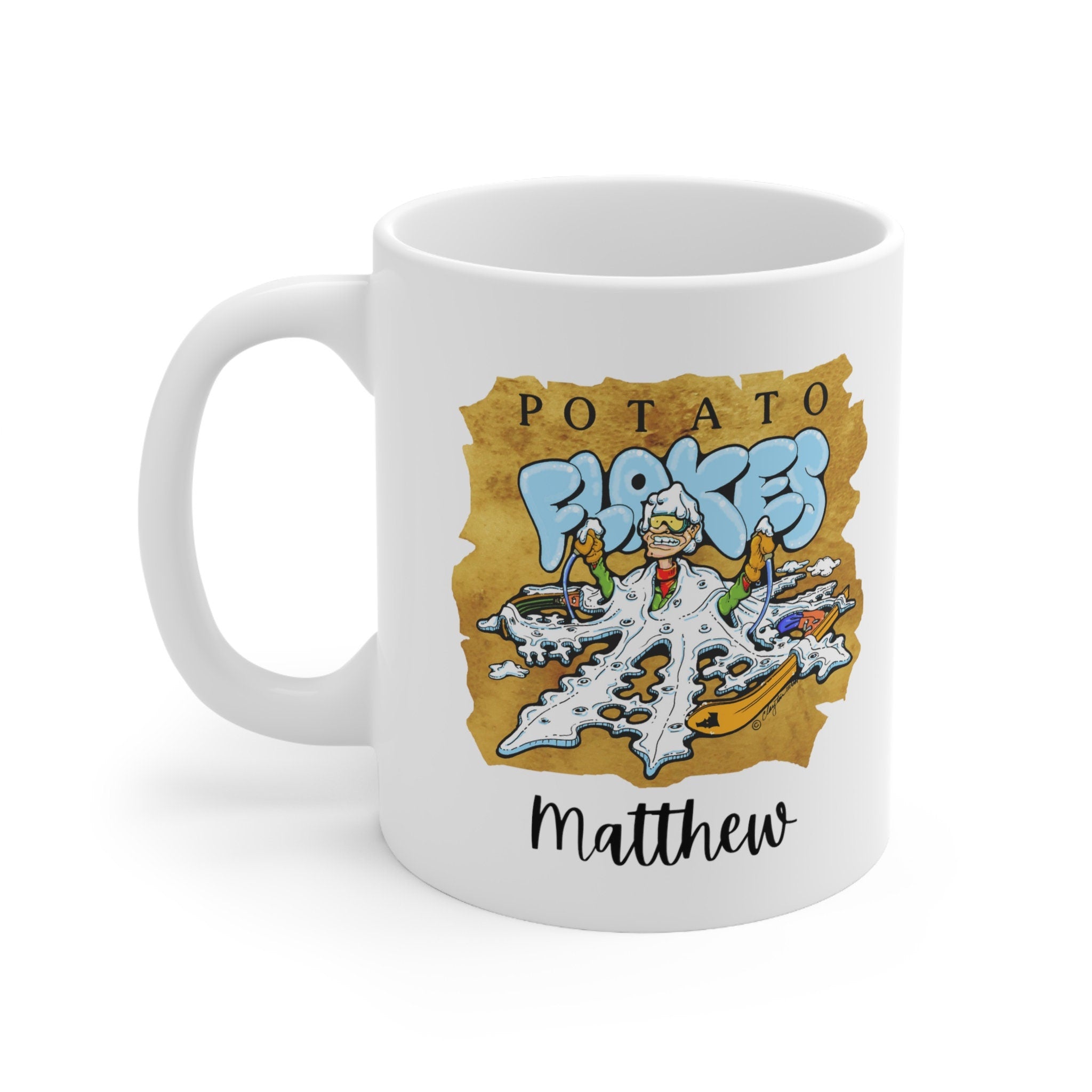 Personalized Idaho Mug: Funny Potato Flake Design, 11oz Ceramic