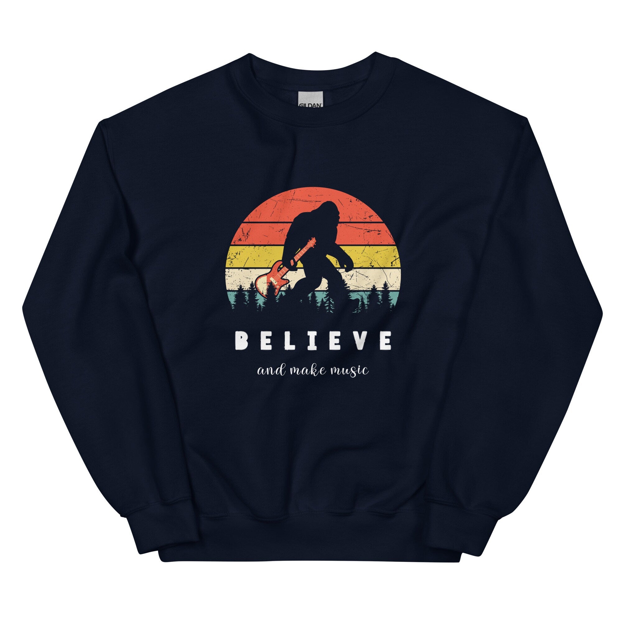 Guitar Bigfoot Sweatshirt: Music Lover Gift