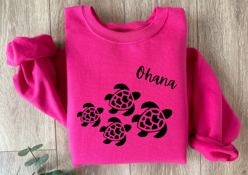 Ohana Turtles Sweatshirt: Hawaiian Family of Four Sweater