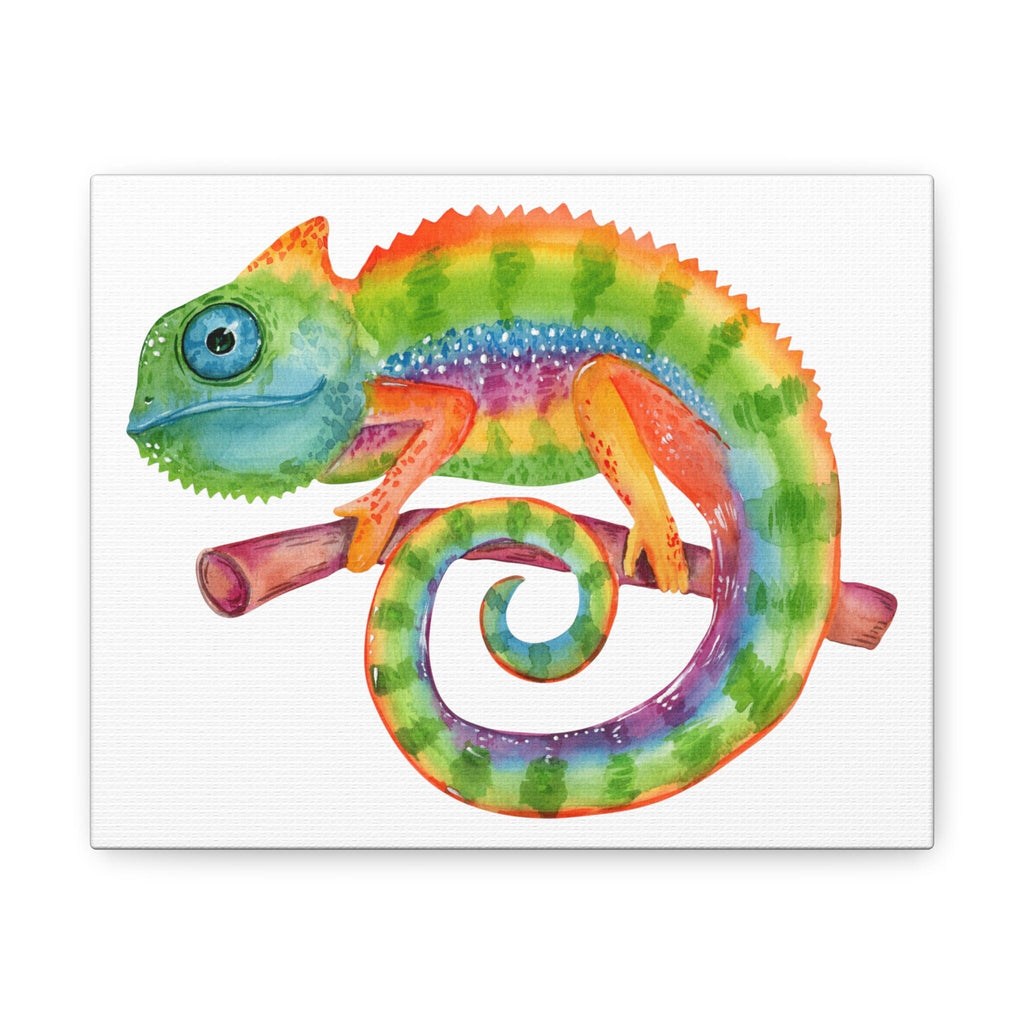 Colorful Chameleon Canvas Art: Kids Nursery Reptile Wall Decor