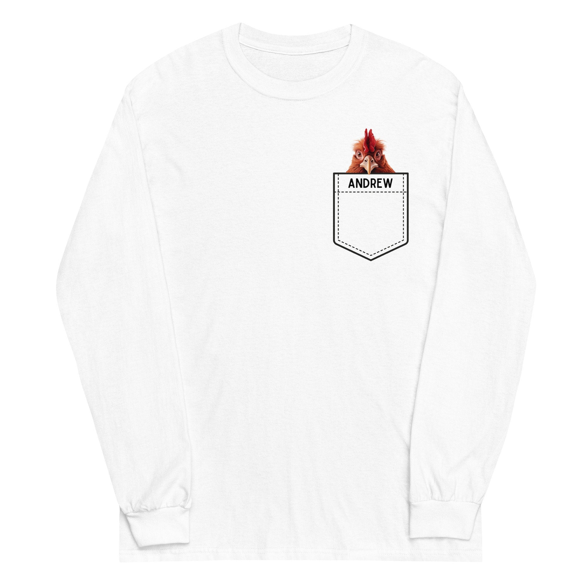 Funny Chicken Pocket Long Sleeve Shirt: Personalized Rooster Gift