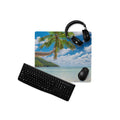 Tropical Beach Gaming Mouse Pad: Non-Slip, Stitched Edge (18 x 16 inches)