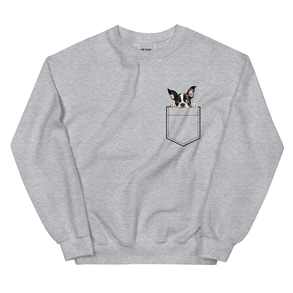 Boston Terrier Sweatshirt: Personalized Dog Pocket Pullover