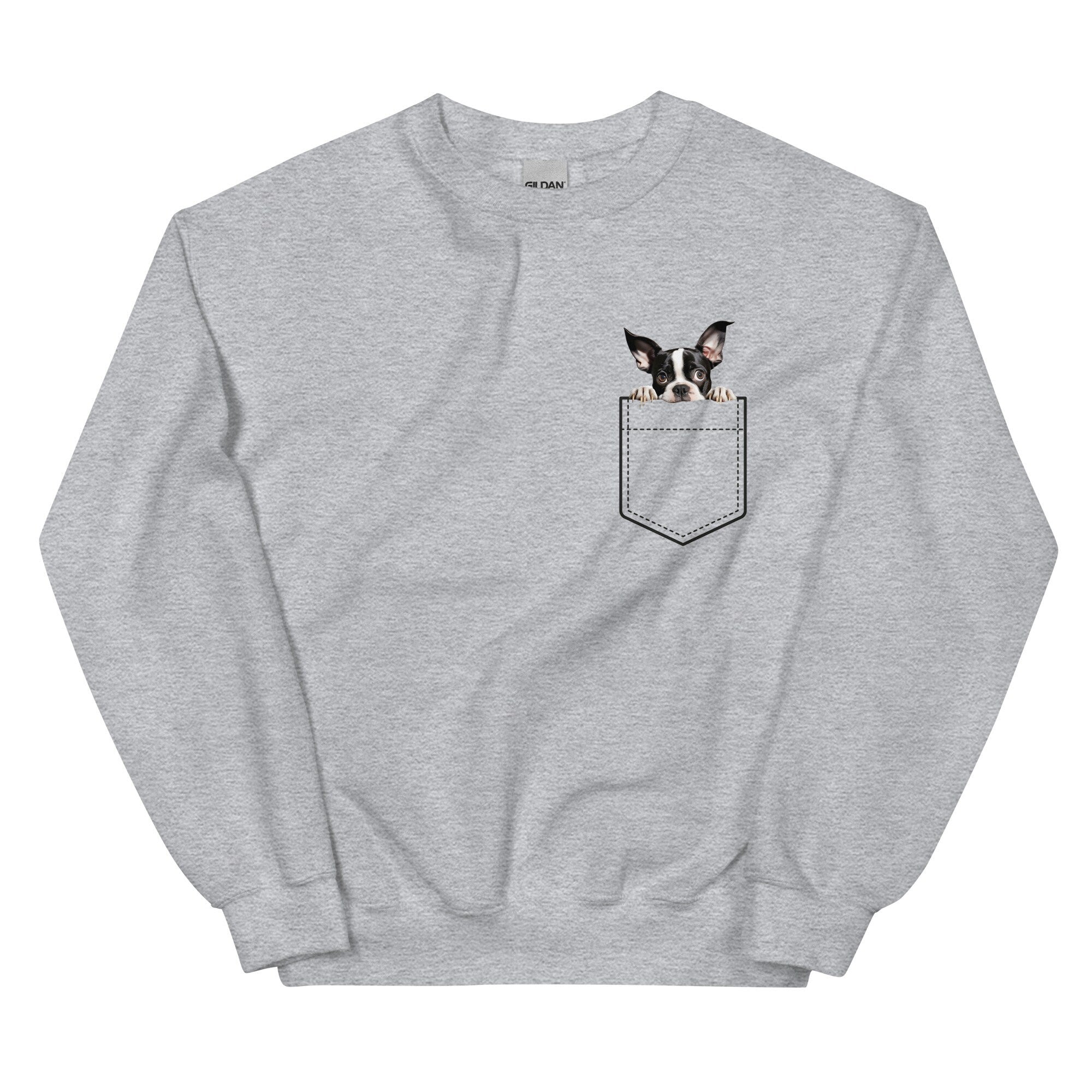 Boston Terrier Sweatshirt: Personalized Dog Pocket Pullover
