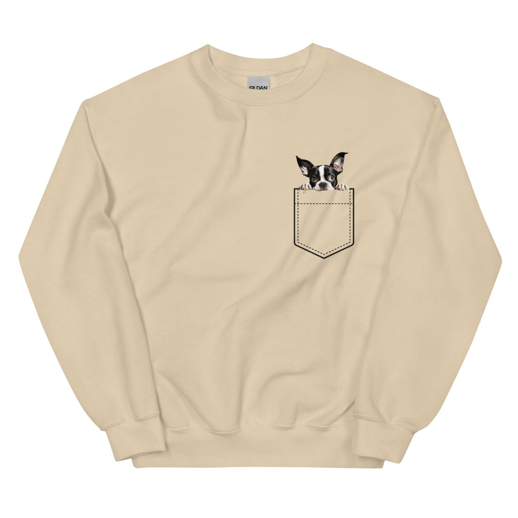 Boston Terrier Sweatshirt: Personalized Dog Pocket Pullover