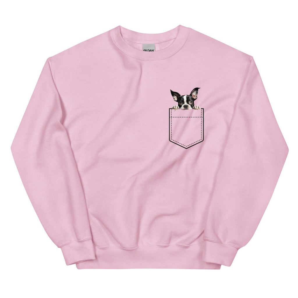 Boston Terrier Sweatshirt: Personalized Dog Pocket Pullover