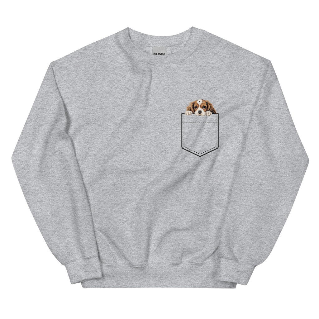 Cavalier King Charles Spaniel Puppy Sweatshirt personalize name Faux Pocket Cavalier hoodie