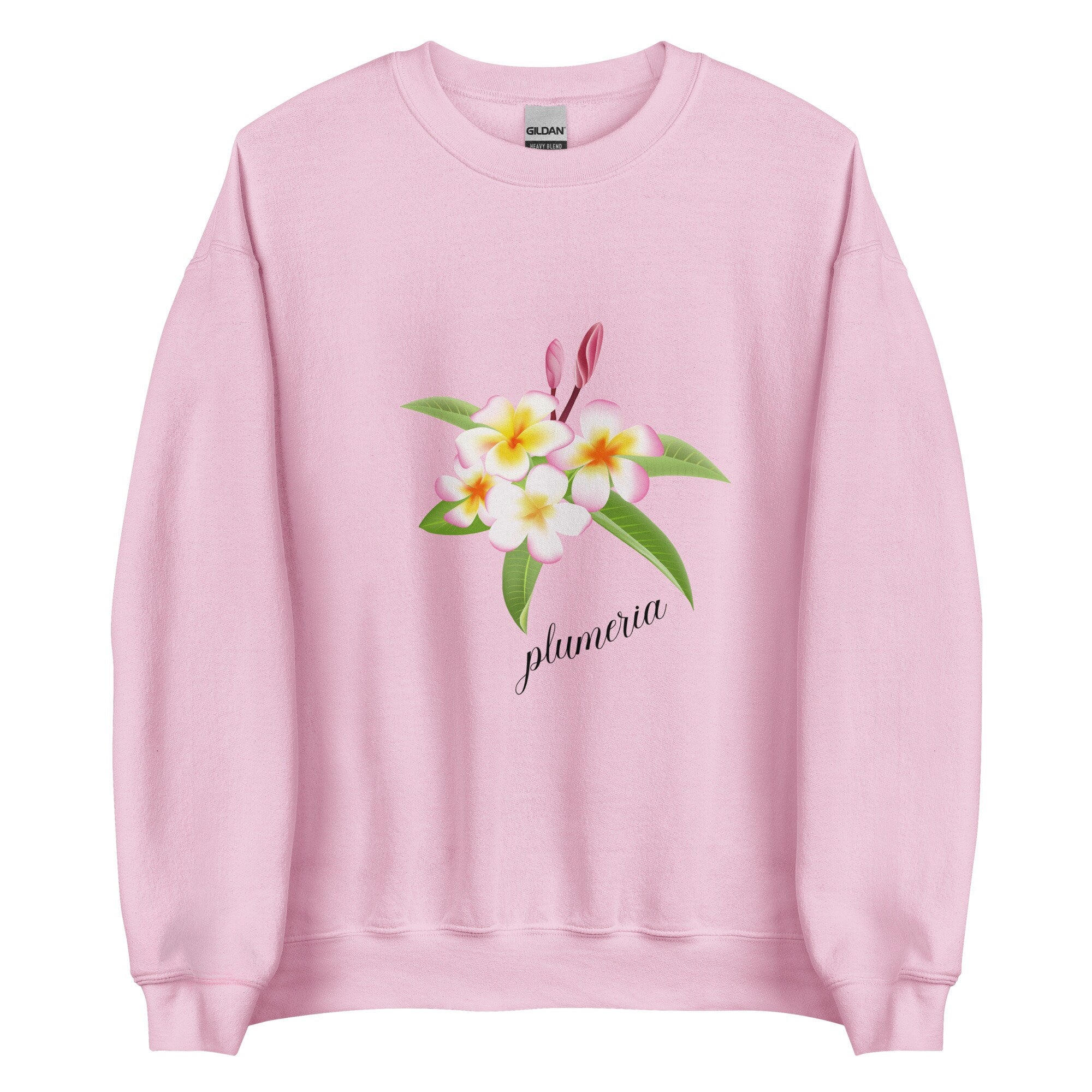 Plumeria Sweatshirt: Tropical Hawaiian Flowers, Soft Gildan Sweater