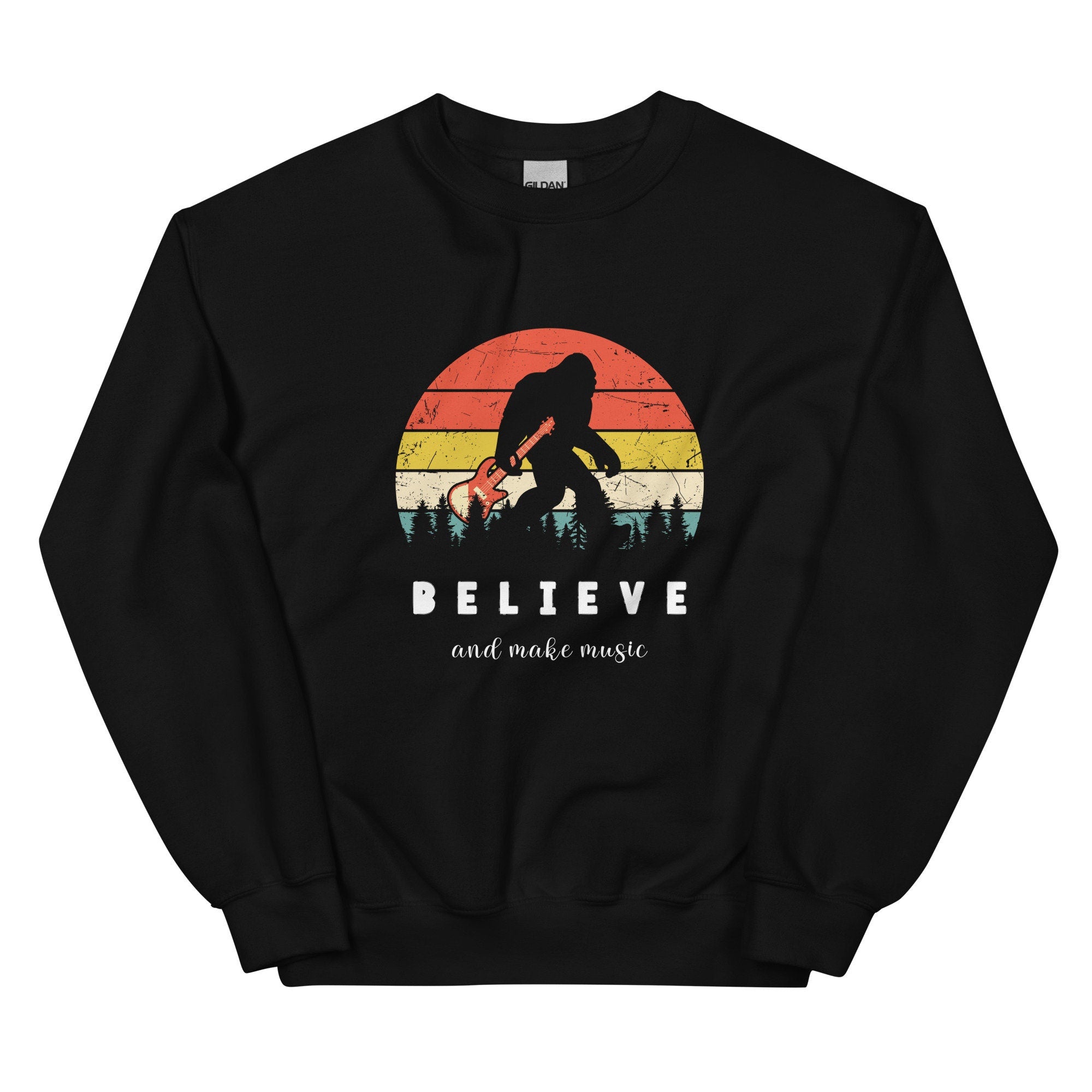 Guitar Bigfoot Sweatshirt: Music Lover Gift