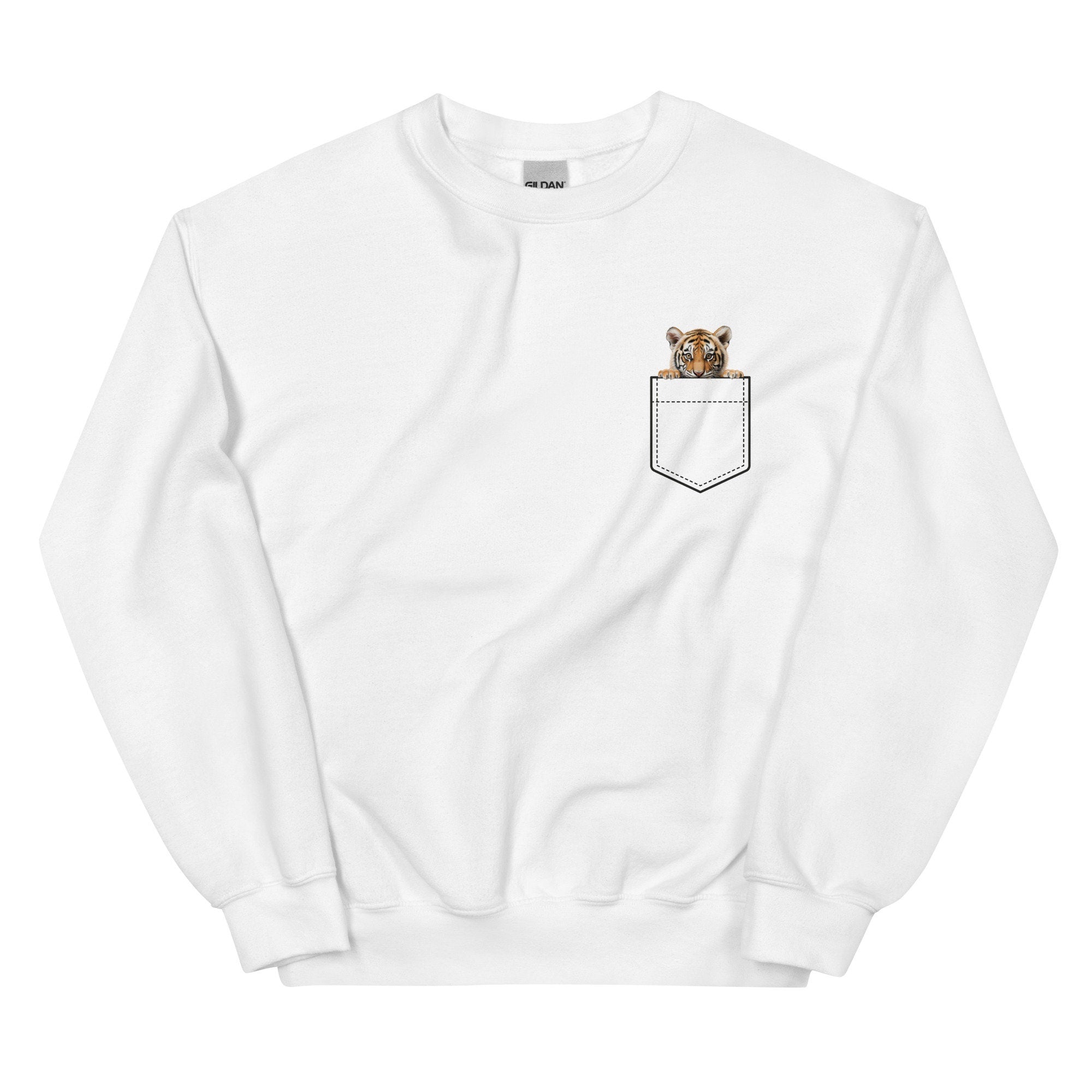 Tiger Cub Pocket Sweatshirt Personalize – Faux Pocket Graphic Sweater