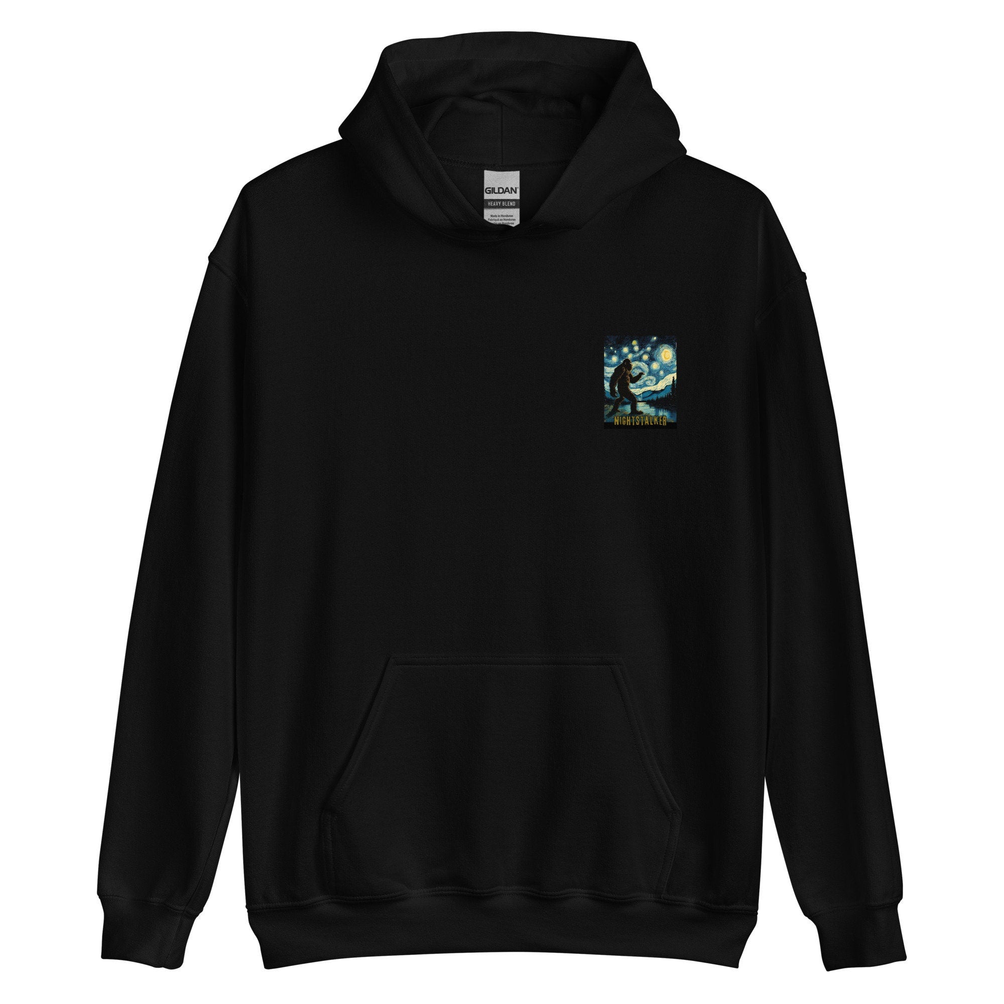 Starry Night Bigfoot Hoodie: Unisex Sasquatch Sweatshirt