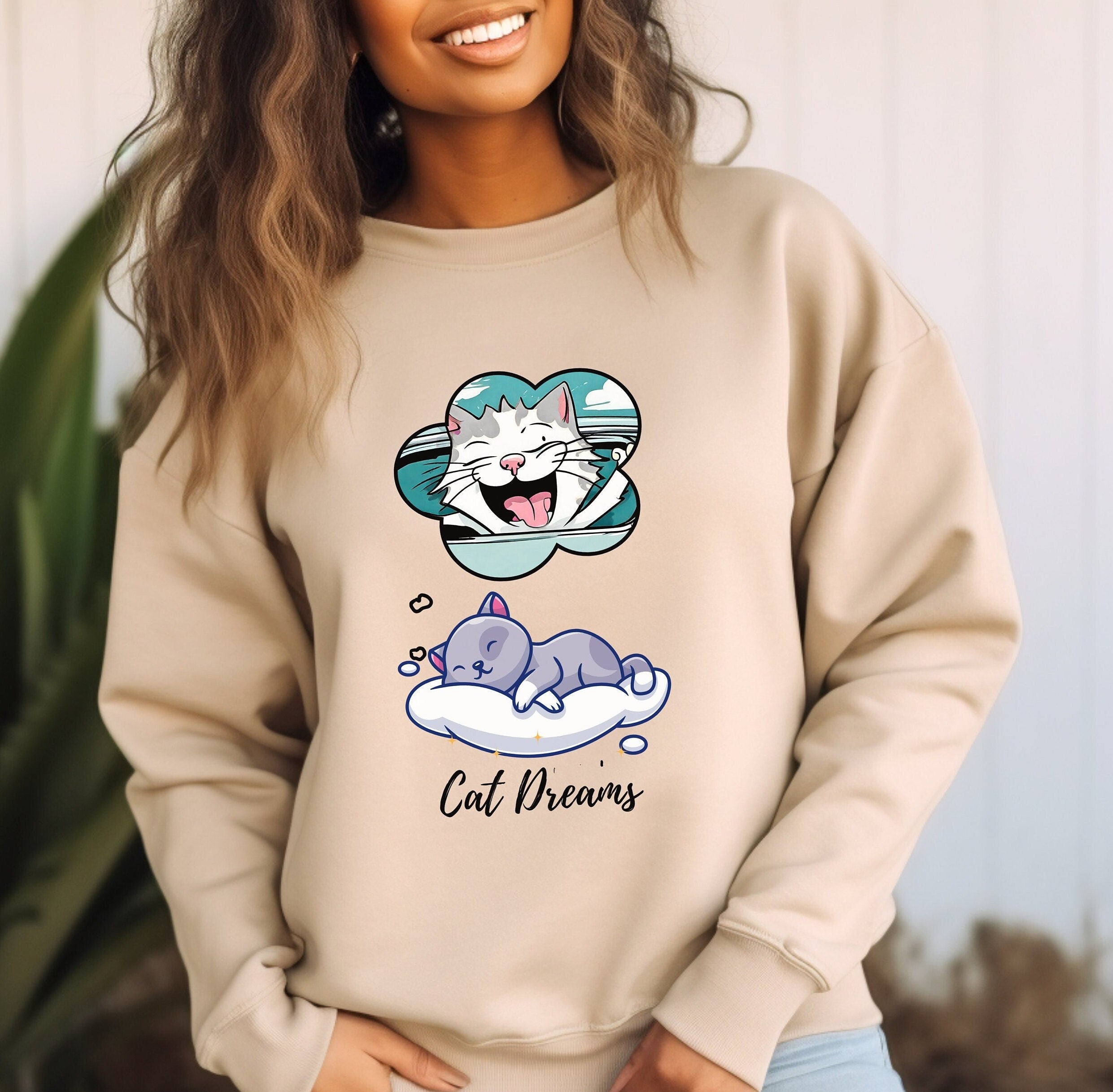 Funny Cat Cartoon Sweatshirt: Cat Lover Gift