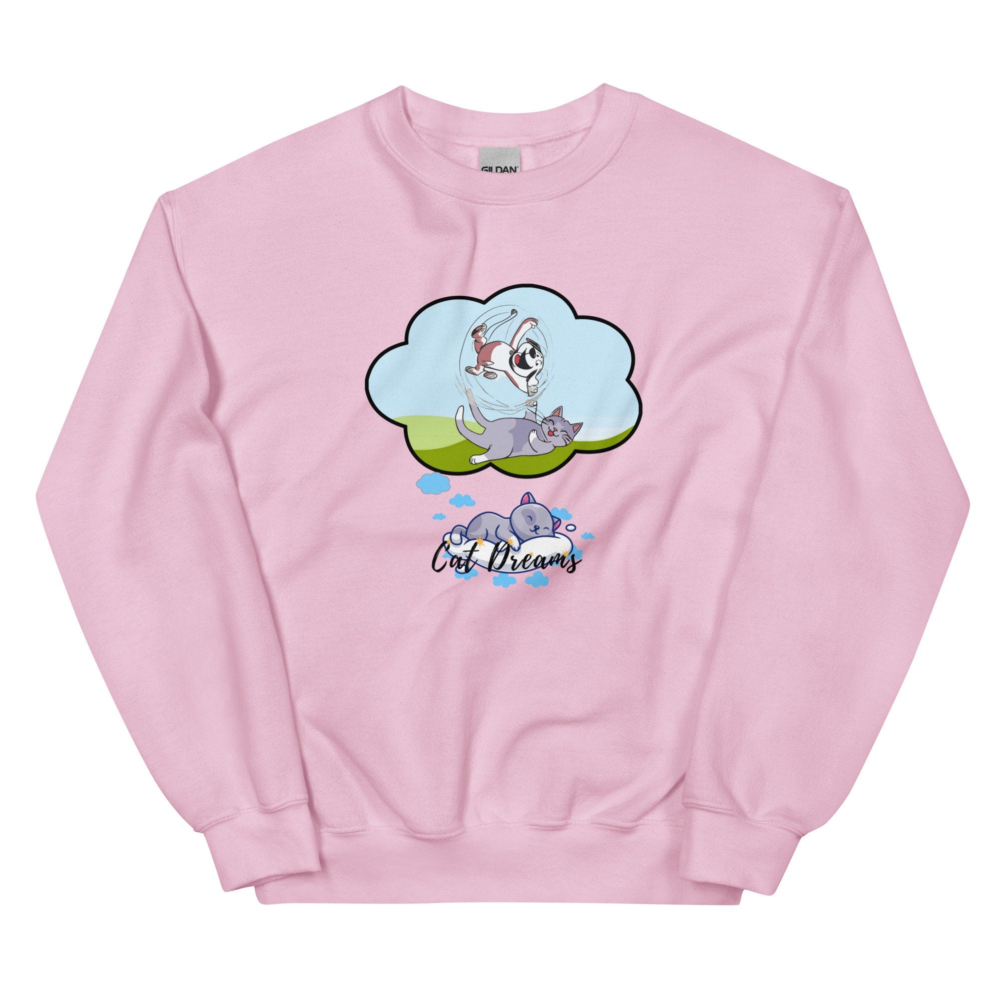 Funny Cat Sweatshirt, Cat Dreams, Gift for Cat Lover, gift for cat owner, funny cat cartoon, cat cartoon shirt