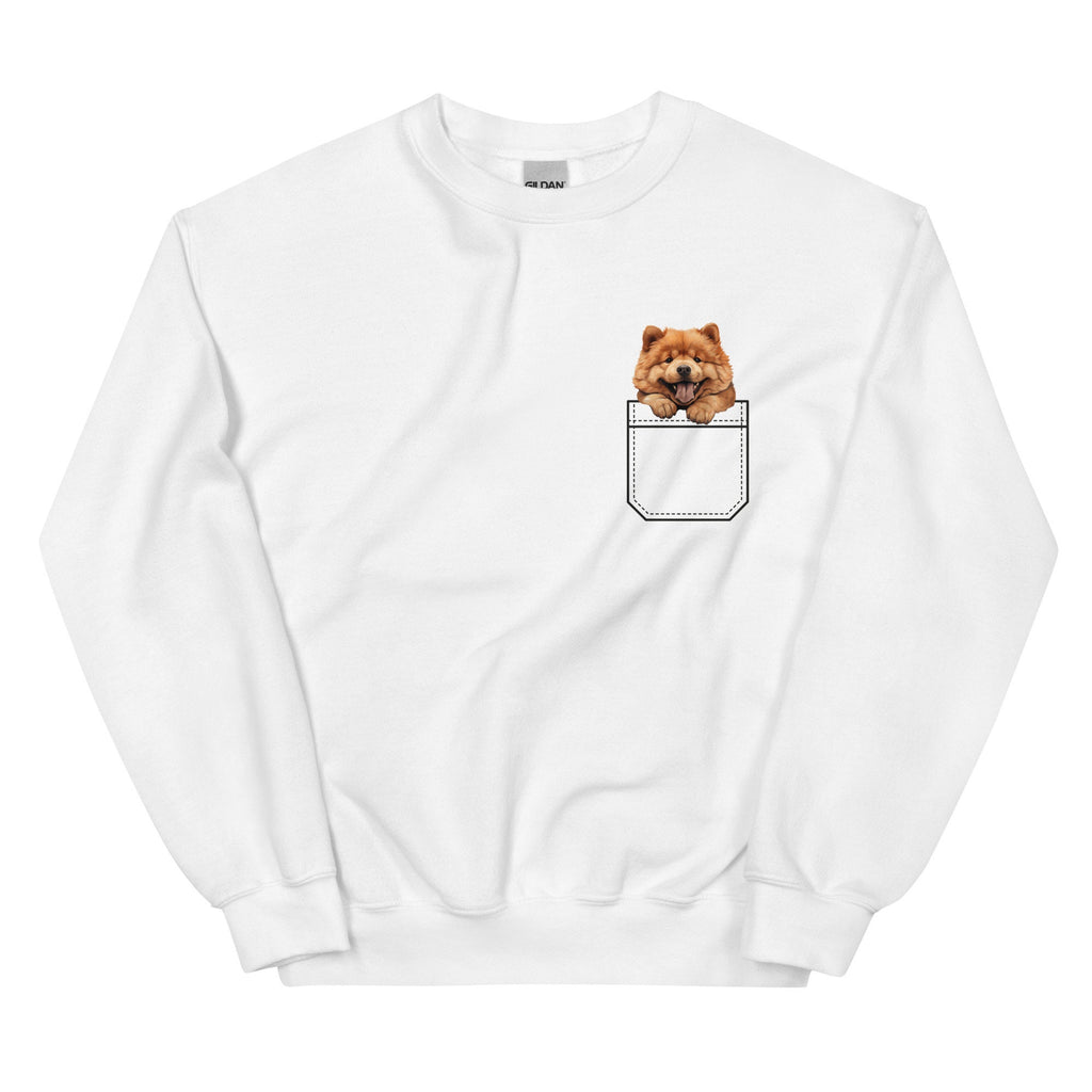Chow Chow Sweatshirt, Cute Dog in Pocket, Chow Mom Gift