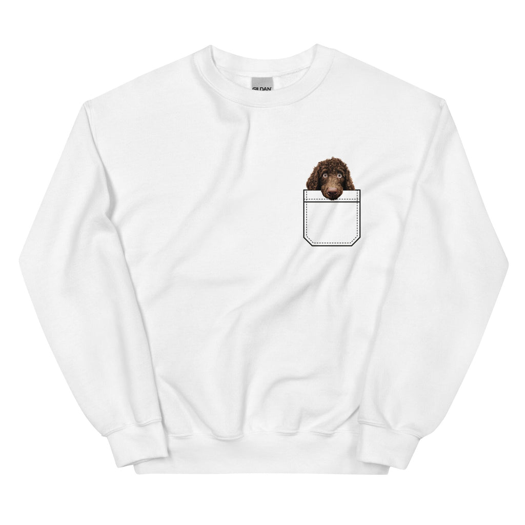 Water Spaniel Puppy Gildan Sweatshirt, pocket peeker  Dog Lover Gift