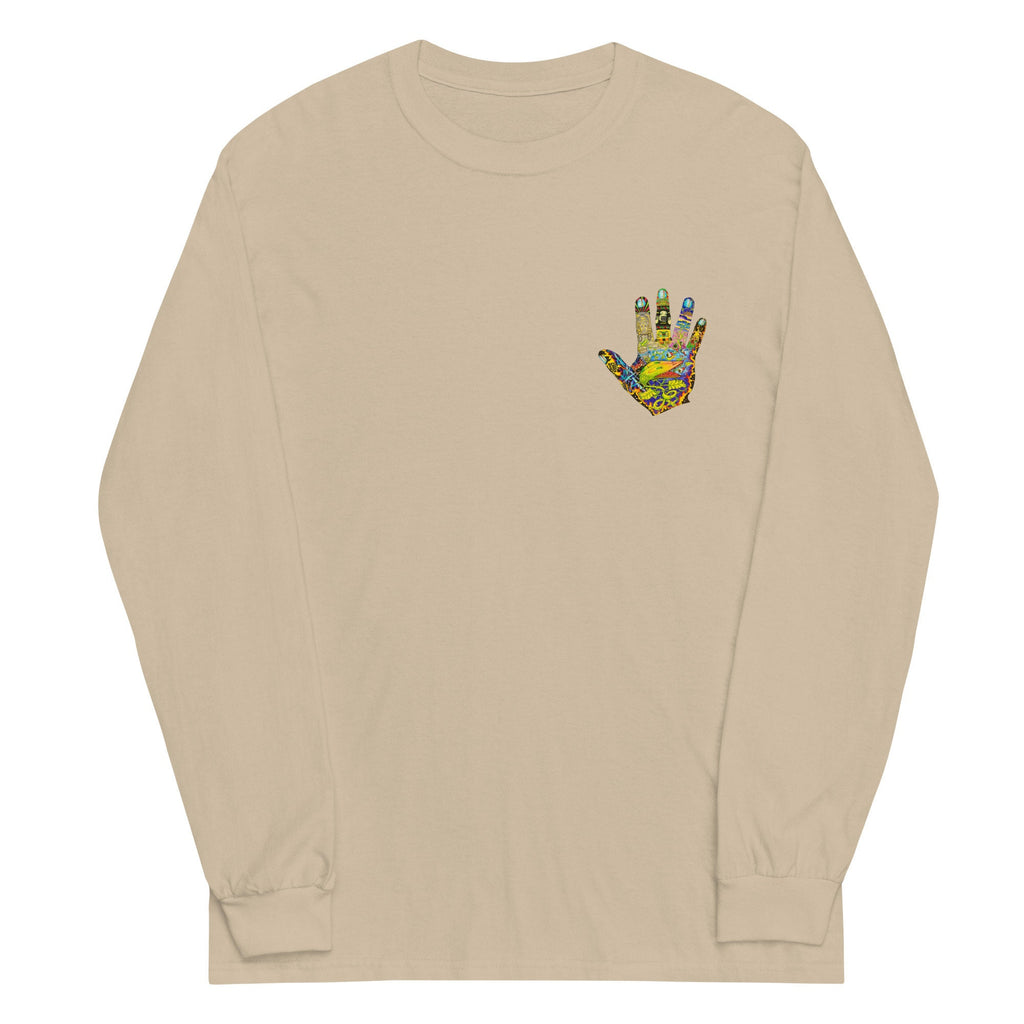 Tattoo Art Long Sleeve Shirt: Hand Design, Wearable Art front and back print