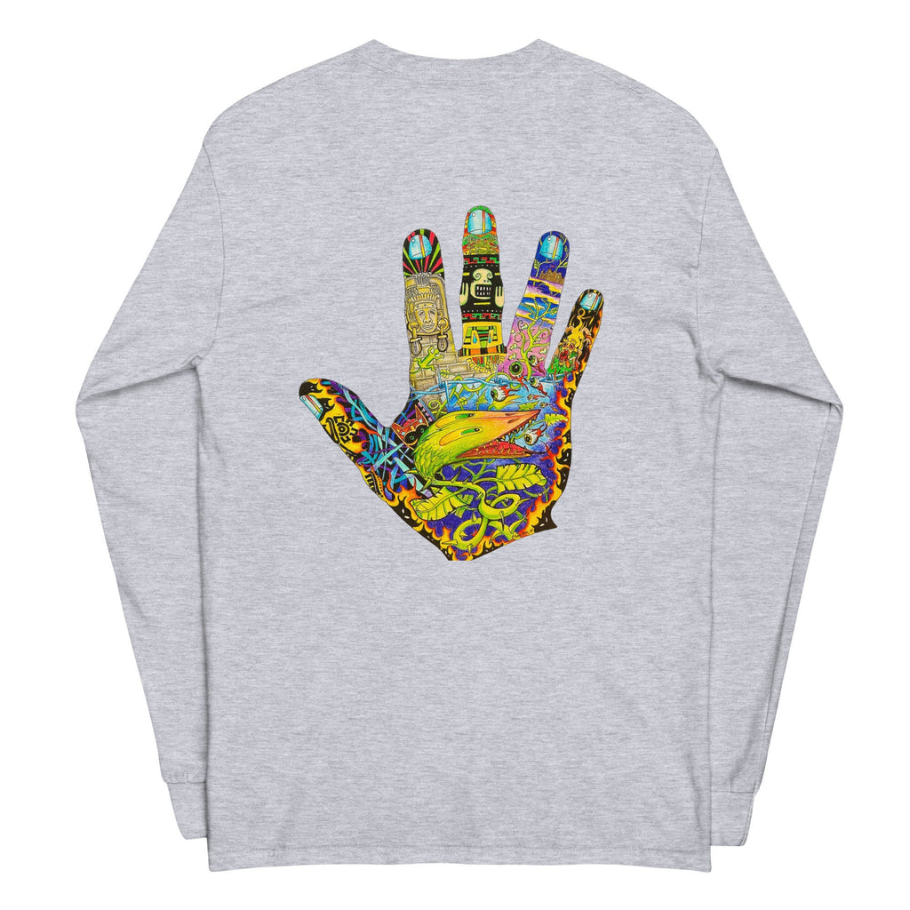 Tattoo Art Long Sleeve Shirt: Hand Design, Wearable Art front and back print
