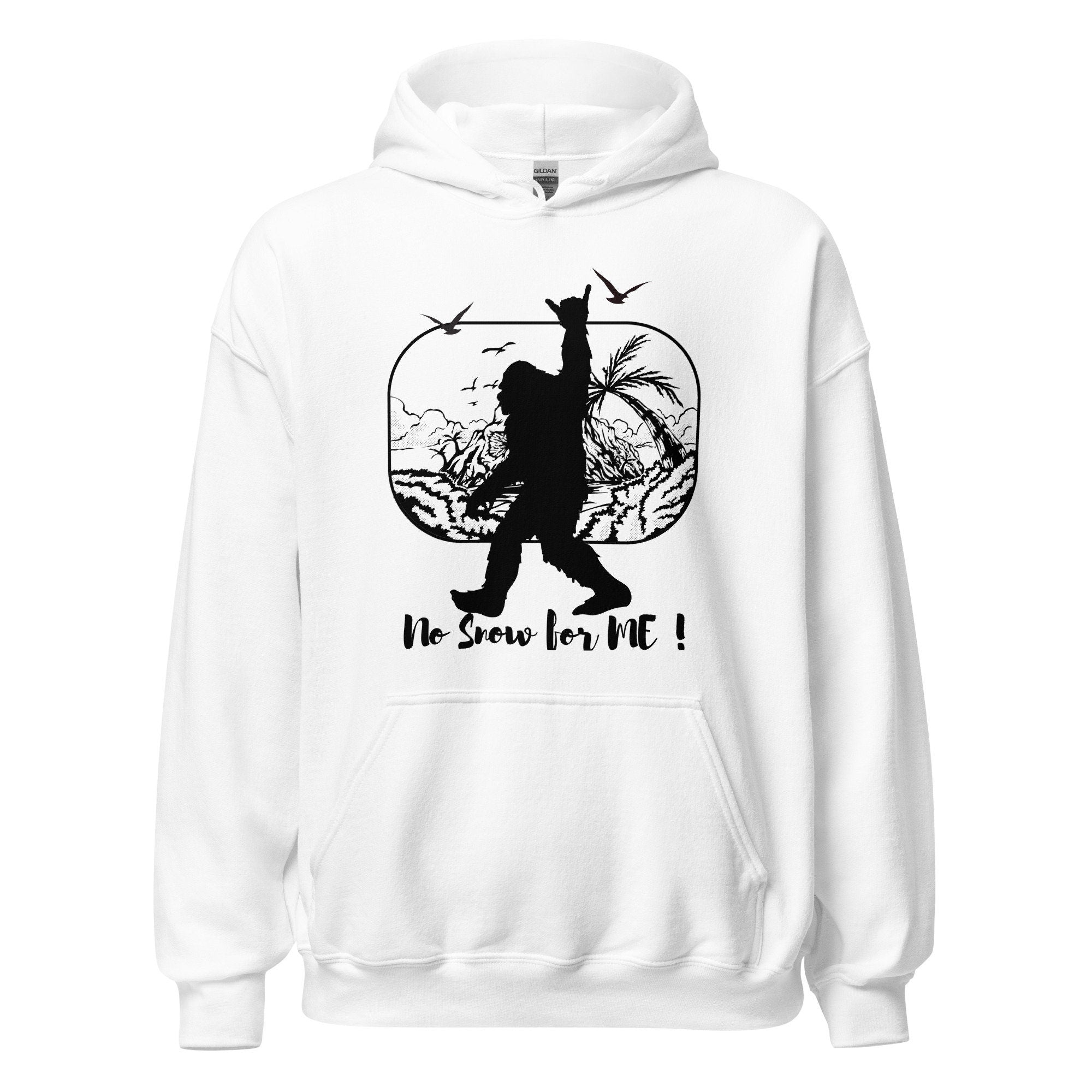 Funny Hawaiian Bigfoot Shaka Hoodie: No Snow For Me!