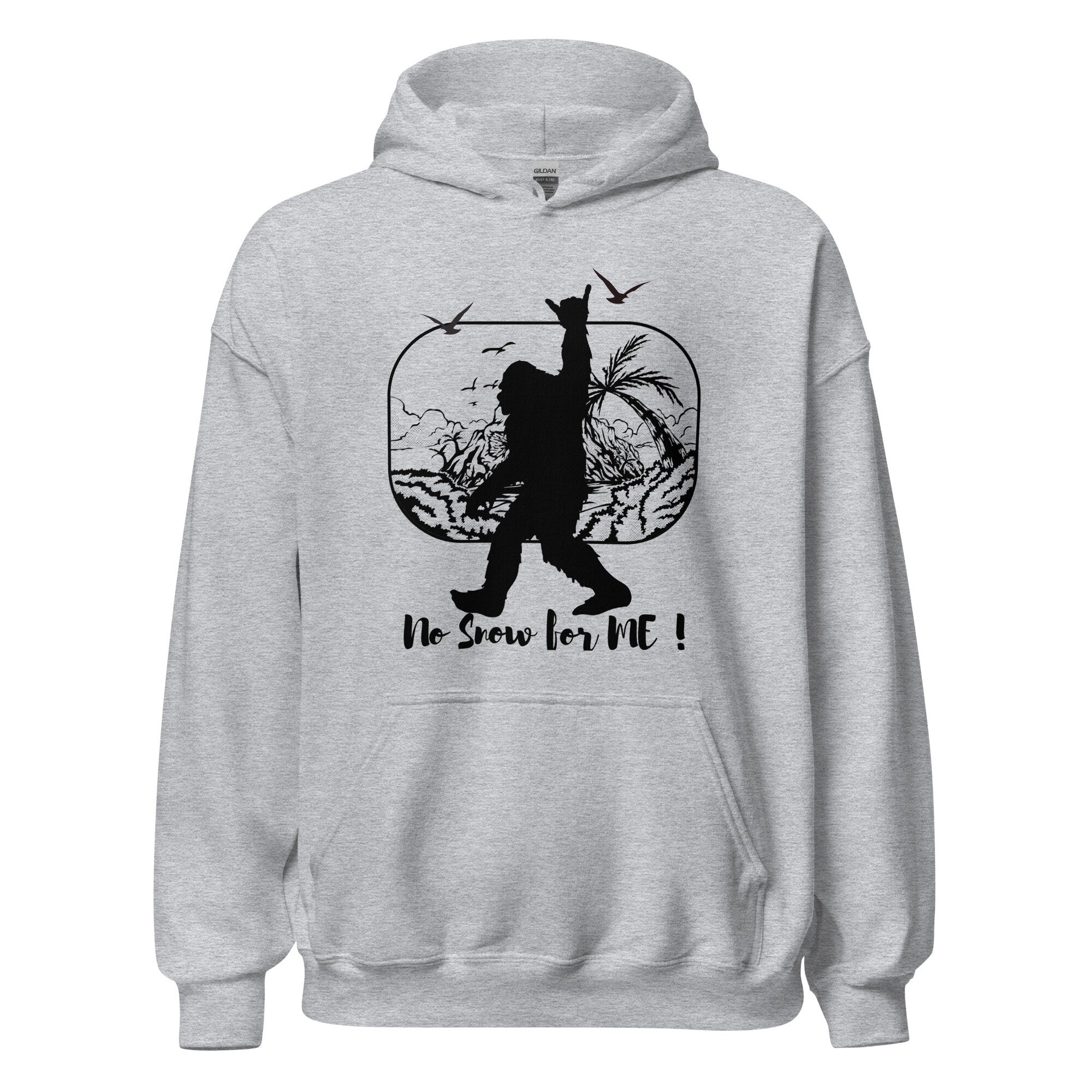 Funny Hawaiian Bigfoot Shaka Hoodie: No Snow For Me!