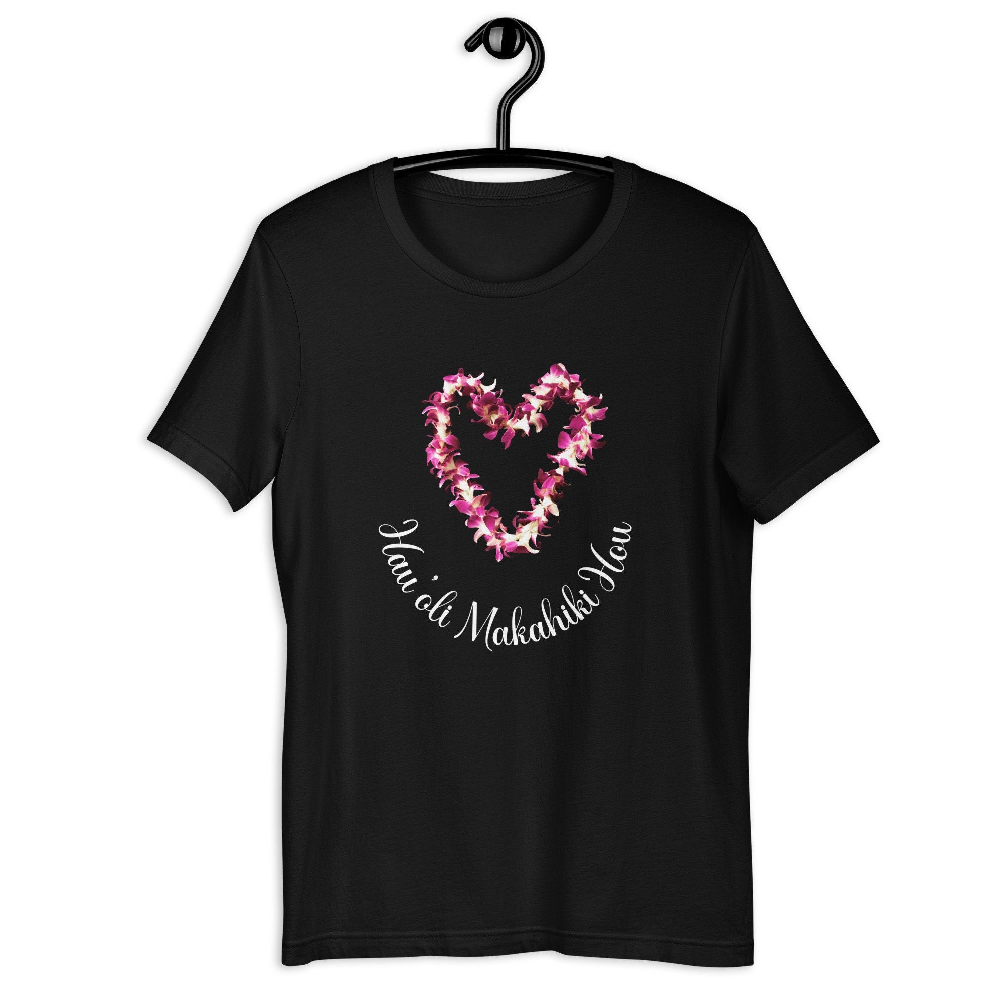 Hawaii New Year Shirt, Hawaii Shirt,  Happy New Year in Hawaiian shirt, Orchid Lei Shirt, Hau'oli Makahiki Hou, Orchids Shirt, Hawaii tee