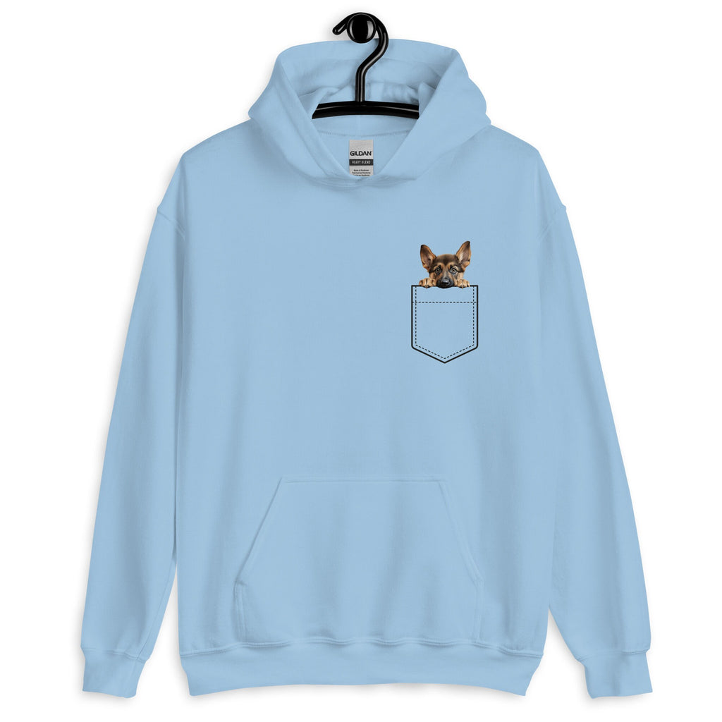 German Shepherd Puppy Hoodie, Faux Pocket, Dog Lover Gift