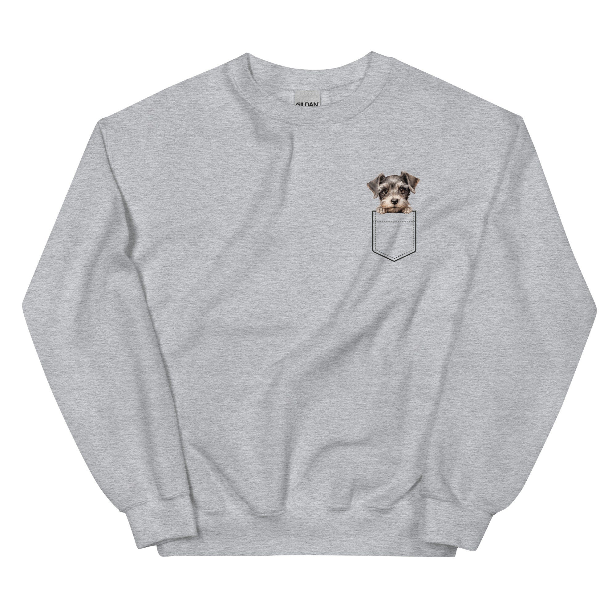 Mini Schnauzer Sweatshirt, Personalized  Pocket  Dog Mom Gift