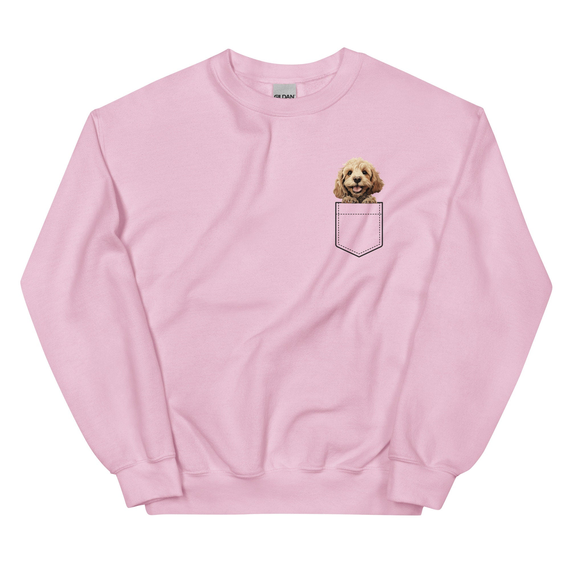 Personalize Cockapoo Sweatshirt, Dog Mom Gift puppy in faux pocket Custom cockapoo hoodie