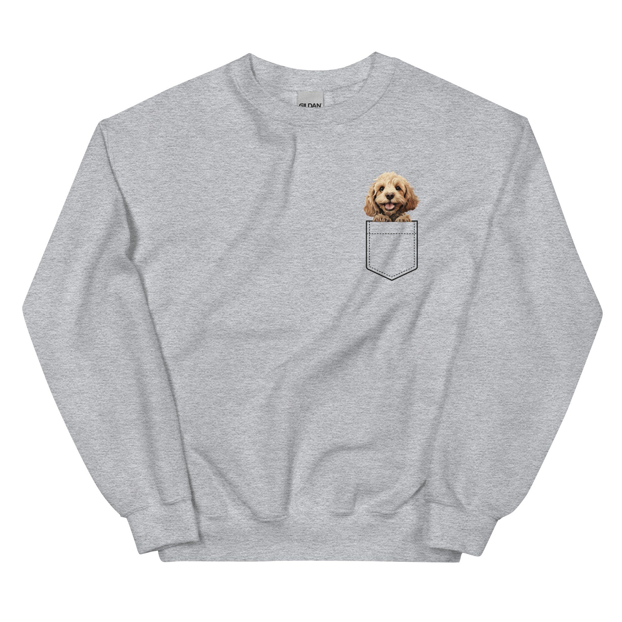 Personalize Cockapoo Sweatshirt, Dog Mom Gift puppy in faux pocket Custom cockapoo hoodie