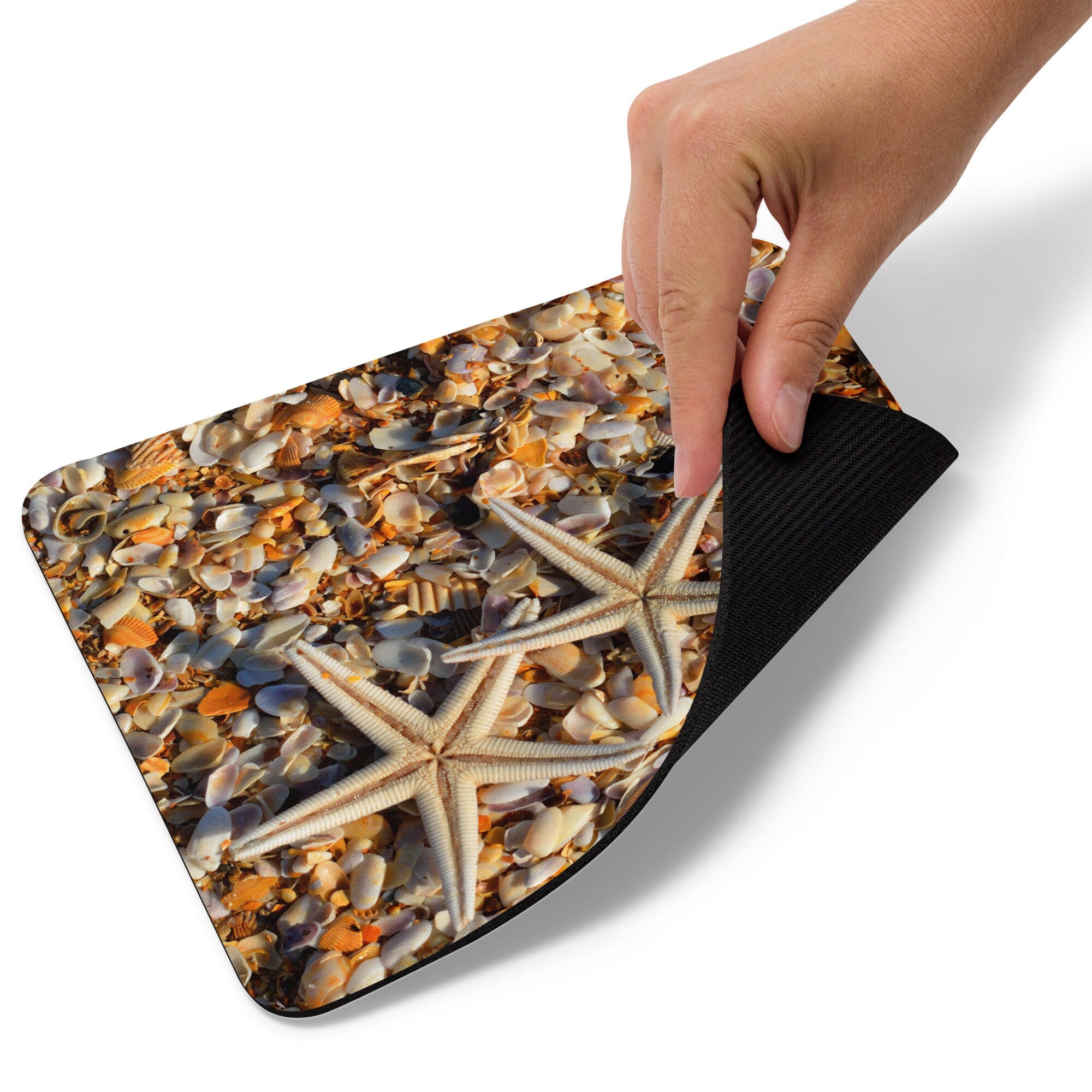 Seashells Mouse pad, Starfish mouse pad, Mouse pad with shells, beach mouse pad, gift for beach lover, gift for ocean lover