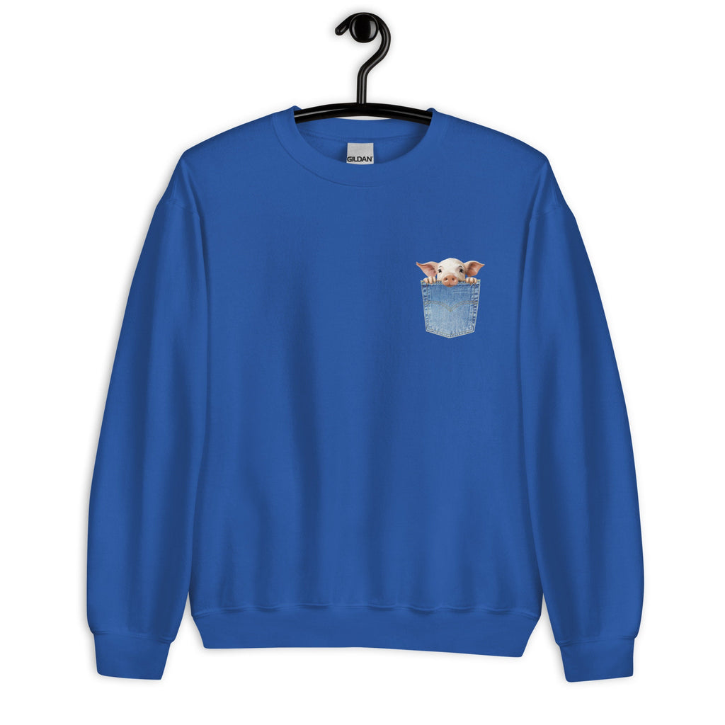 Cute Pig Pocket Sweatshirt, Piglet Peeker, Farm Life