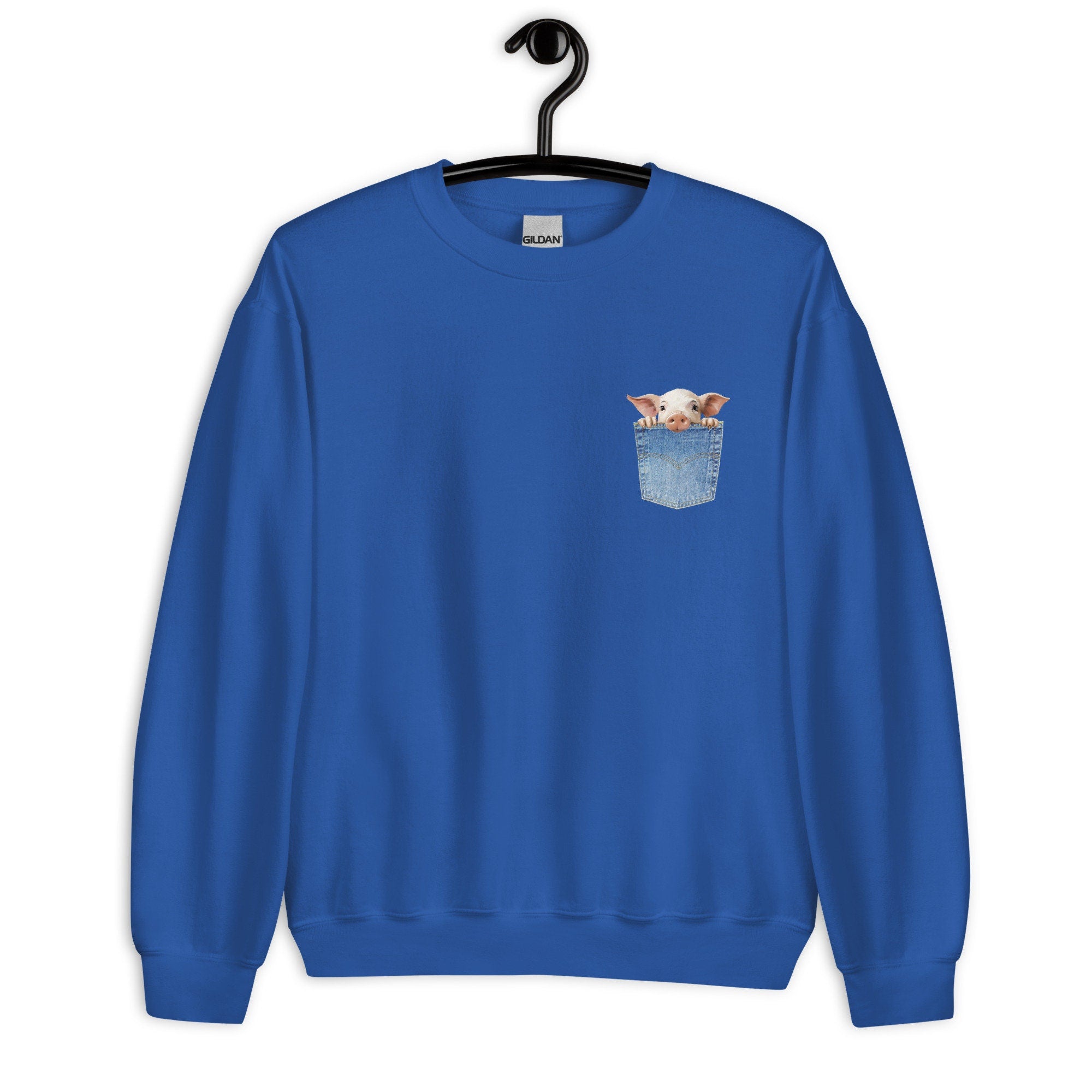 Cute Pig Pocket Sweatshirt, Piglet Peeker, Farm Life