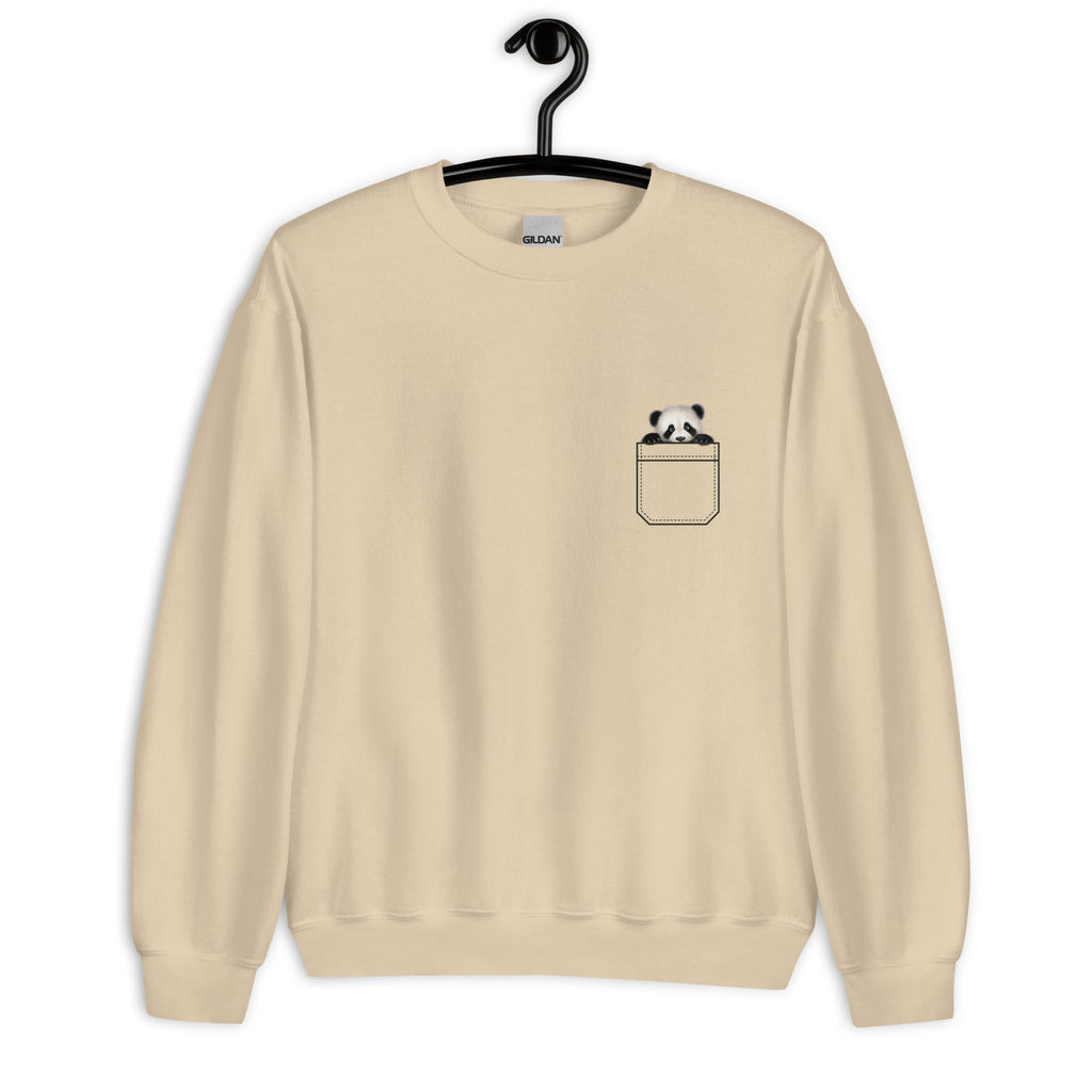 Panda Shirt, cute panda sweatshirt, gift for panda lover, panda sweater, panda in pocket shirt, Unisex Sweatshirt panda, cute sweat shirts