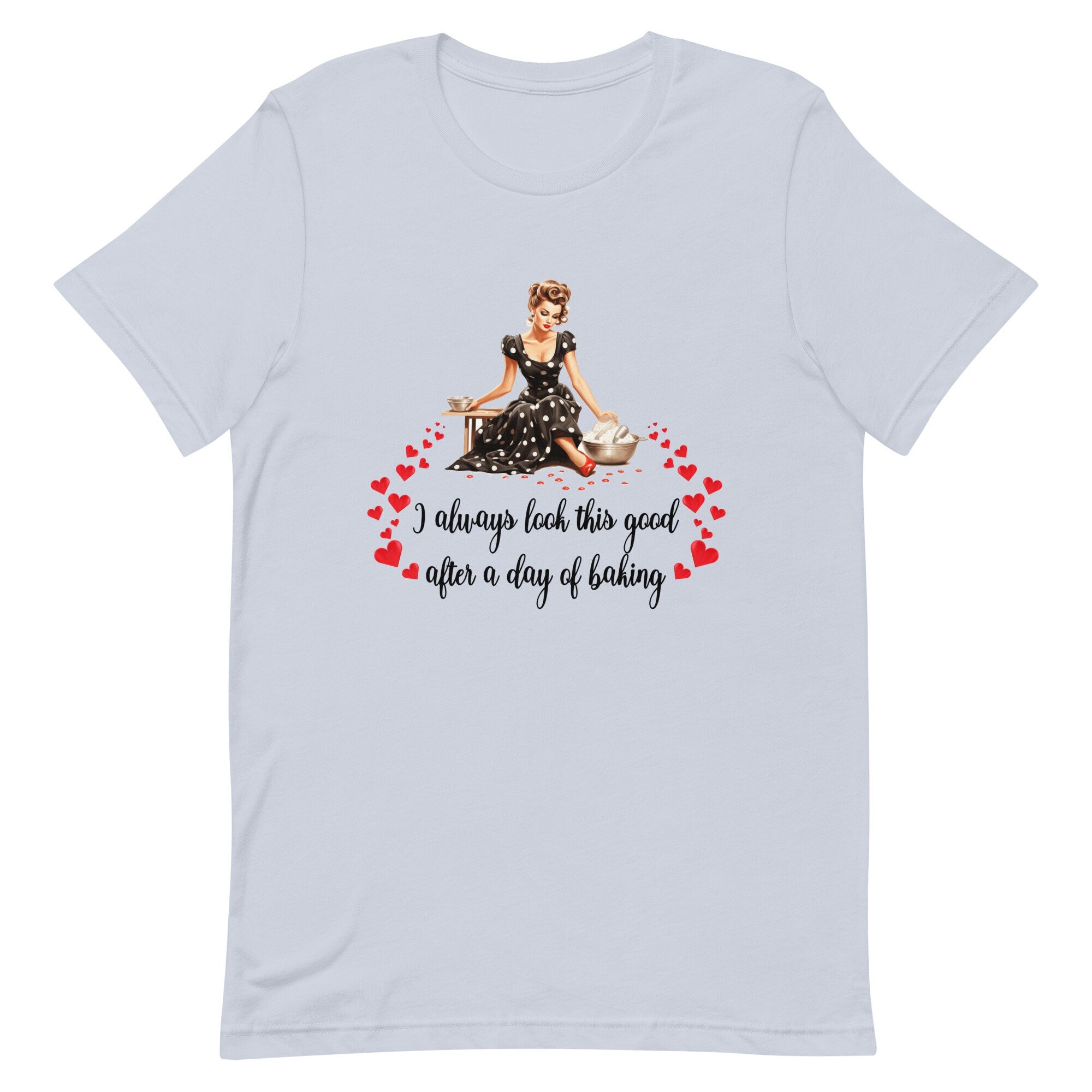 Retro 50s Housewife Valentine's Day T-Shirt, Baking Tee