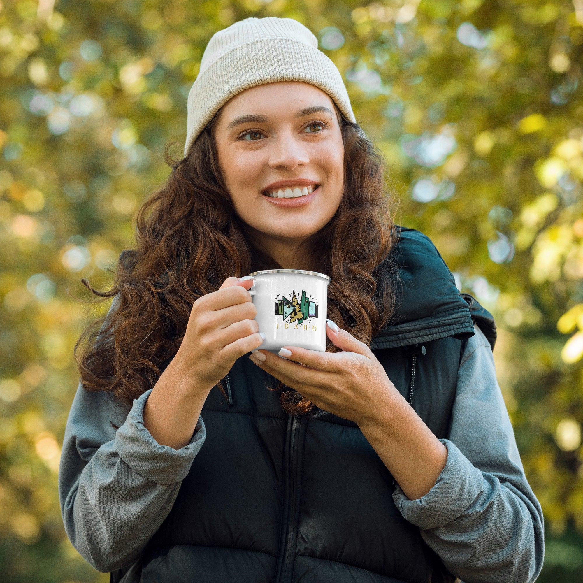 Idaho Enamel Mug, Idaho Camping Mug, Idaho Hiking Mug, Idaho gift, gift from Idaho