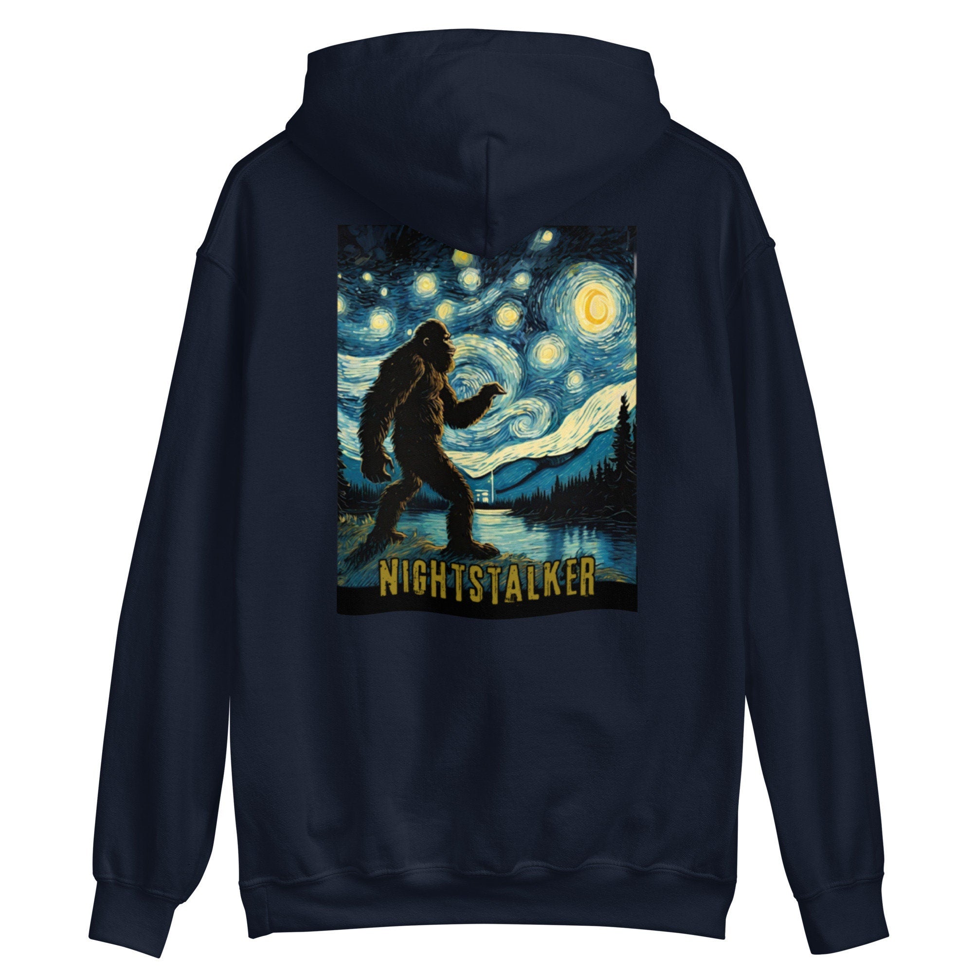 Starry Night Bigfoot Hoodie: Unisex Sasquatch Sweatshirt