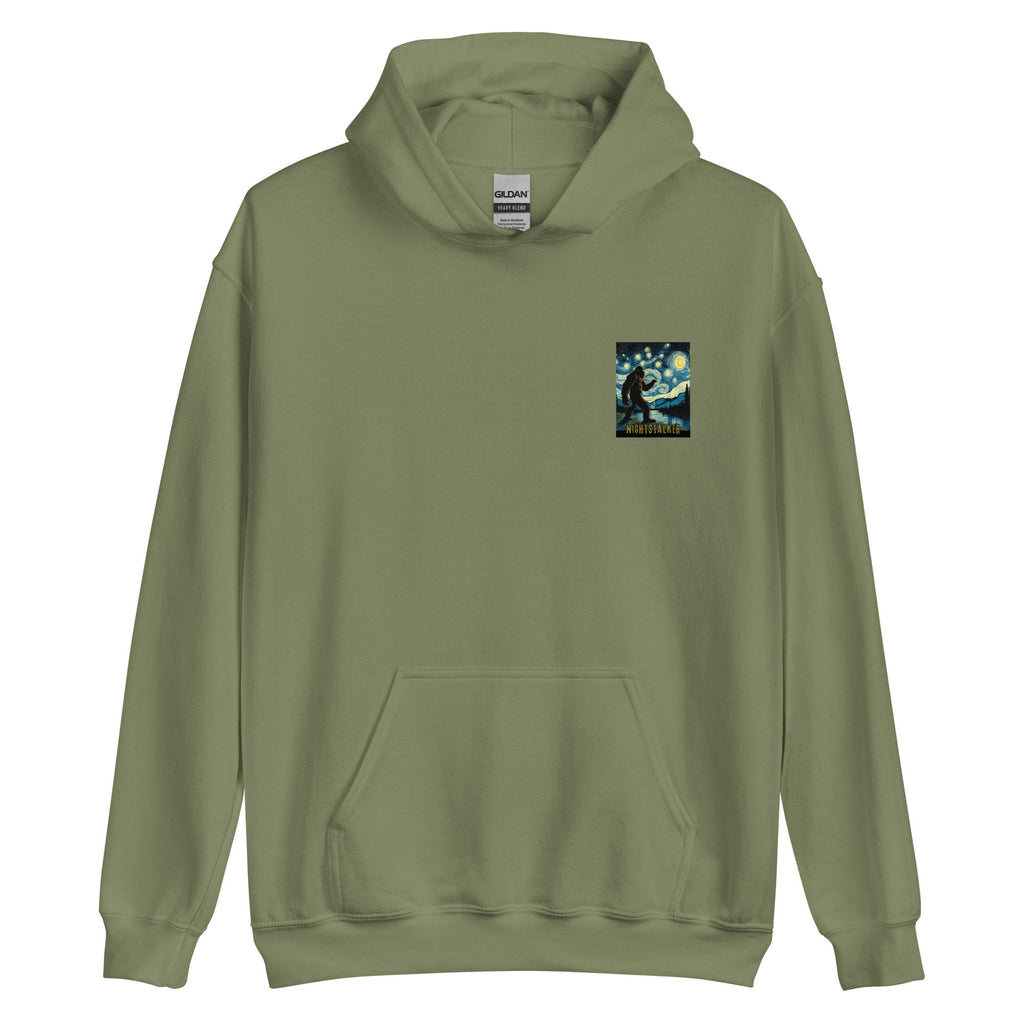 Starry Night Bigfoot Hoodie: Unisex Sasquatch Sweatshirt