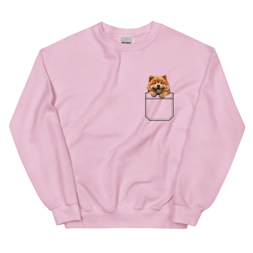 Chow Chow Sweatshirt, Cute Dog in Pocket, Chow Mom Gift