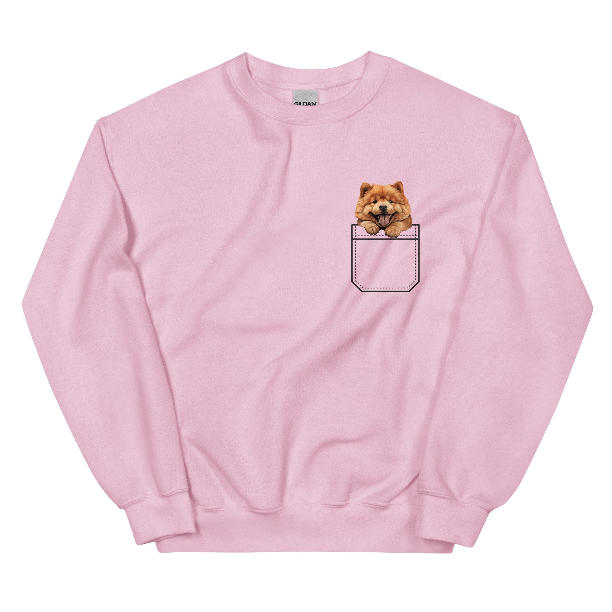 Chow Chow Sweatshirt, Cute Dog in Pocket, Chow Mom Gift