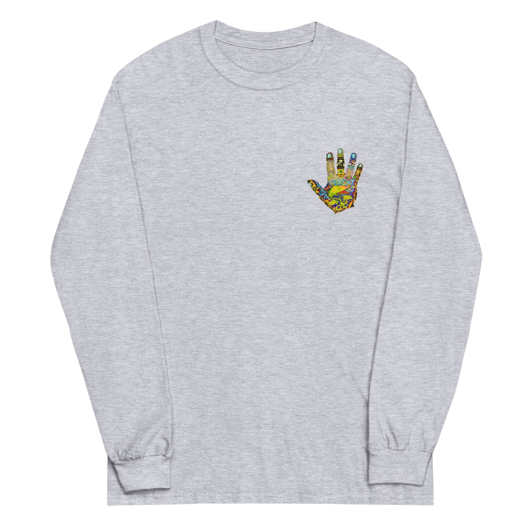 Tattoo Art Long Sleeve Shirt: Hand Design, Wearable Art front and back print