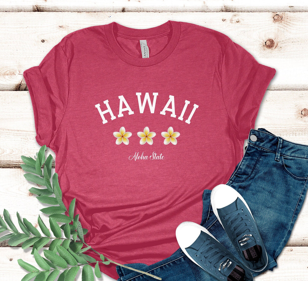 Hawaii Plumeria T-Shirt: Aloha State Bella Canvas Tee