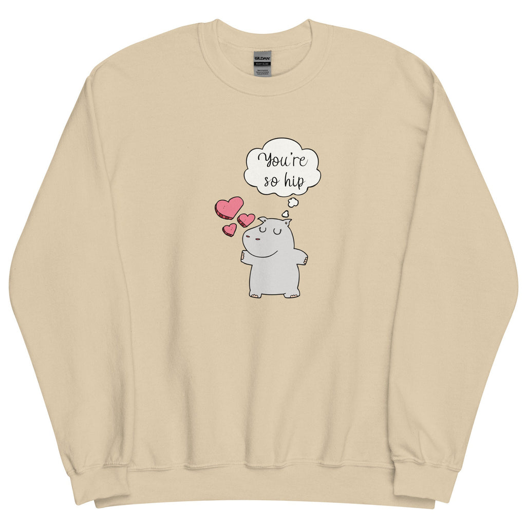 Cute Hippo Sweatshirt, Valentines Day Sweatshirt, Hippo and Hearts tee gift for hippo lover