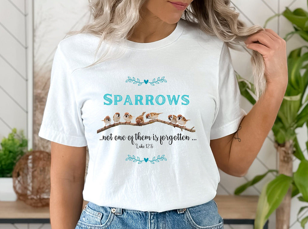 Sparrows Christian T-Shirt: Bible Verse Inspirational Shirt