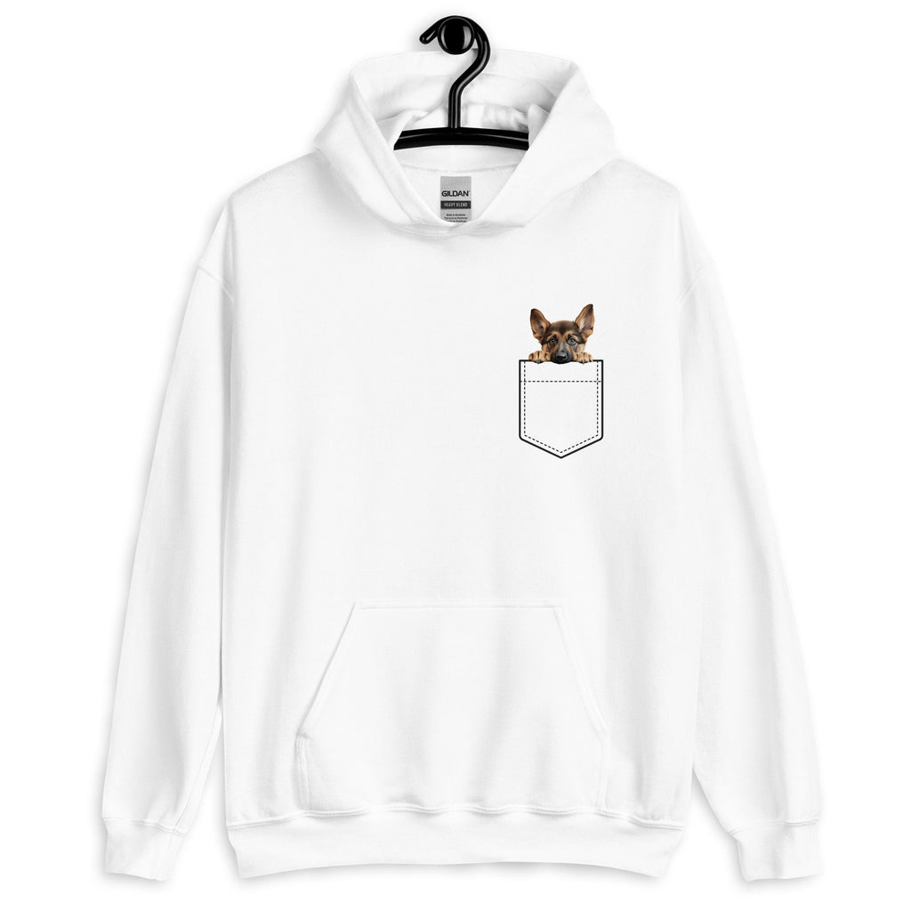 German Shepherd Puppy Hoodie, Faux Pocket, Dog Lover Gift