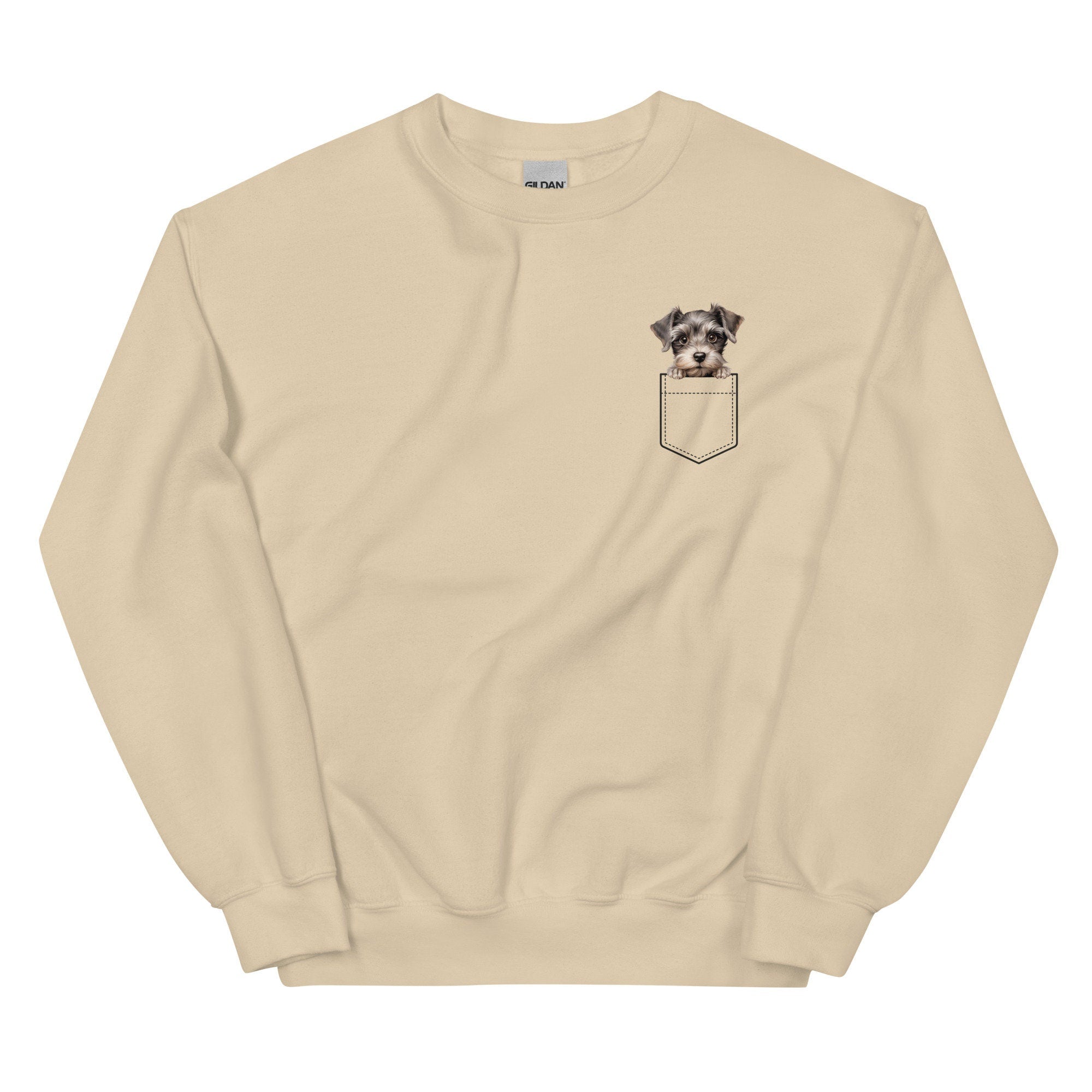 Mini Schnauzer Sweatshirt, Personalized  Pocket  Dog Mom Gift